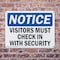 Signmission Visitors Must Check In With Security OSHA Notice Sign, Plastic, 14in W x 10in L, 2PK OS-2PACK-NS-P-1014-L-16835 - alternate 6